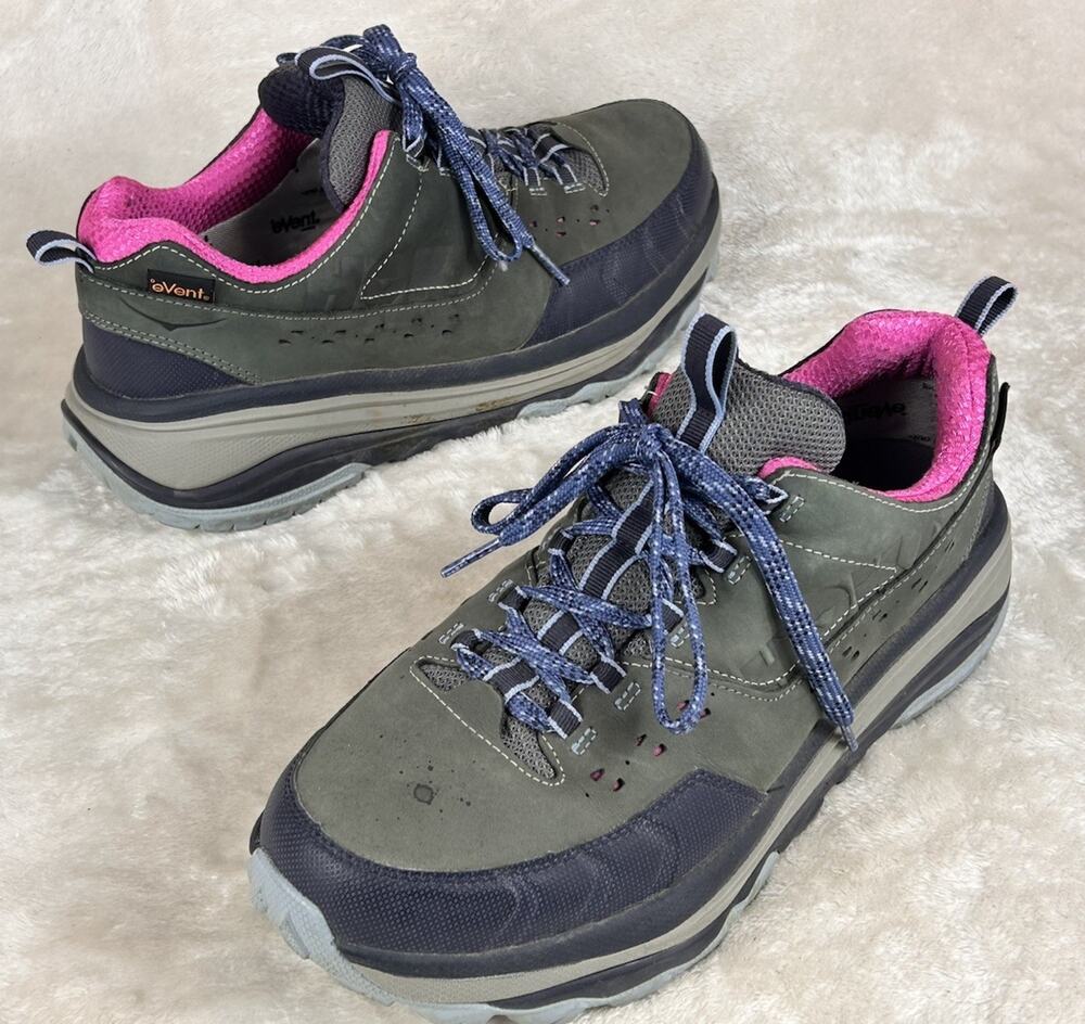 Hoka One One Tor Summit WP Hiking Shoes Womens 9.5 Gray Waterproof Vibram Trail